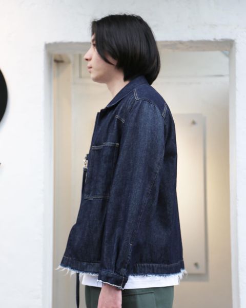 YOKE DETACHABLE POCKET DENIM JACKET(YK21SS0196B) style. 2021.04.05.
