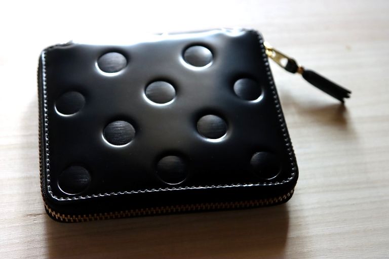 Wallet COMME des GARCONS - ウォレットコムデギャルソン二つ折りZIP財布ポルカドット(SA2100NE)POLKA DOTS  EMBOSSED