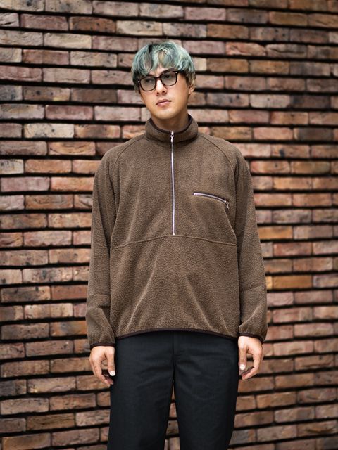 A.PRESSE Vintage Silk Fleece Harf ZIP Jacket MARK STYLE