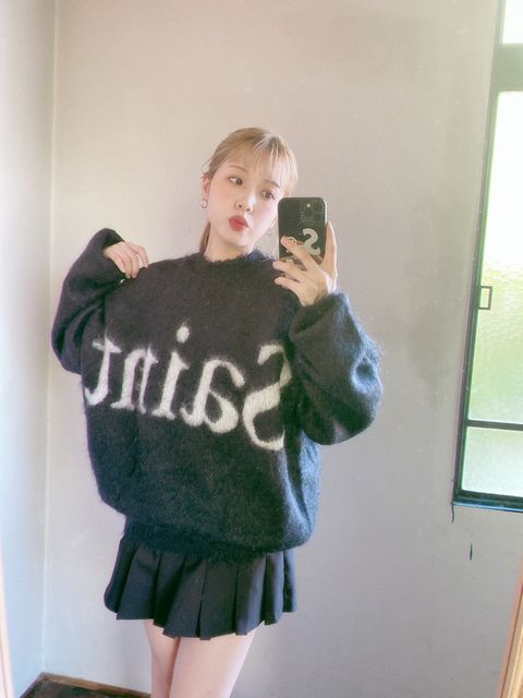 セントマイケル23AW 新作モヘアニットstyle.2023.10.19