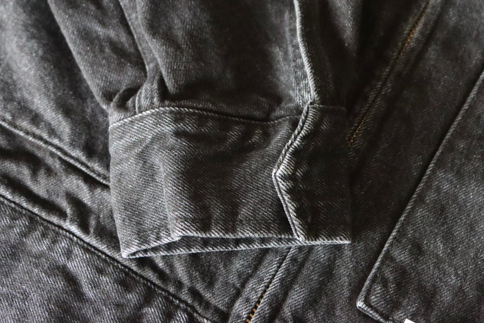 Graphpaper 25AW Women's Selvage Denim Zip Jacket(GL253-20057DB)BLACK_DARK FADE