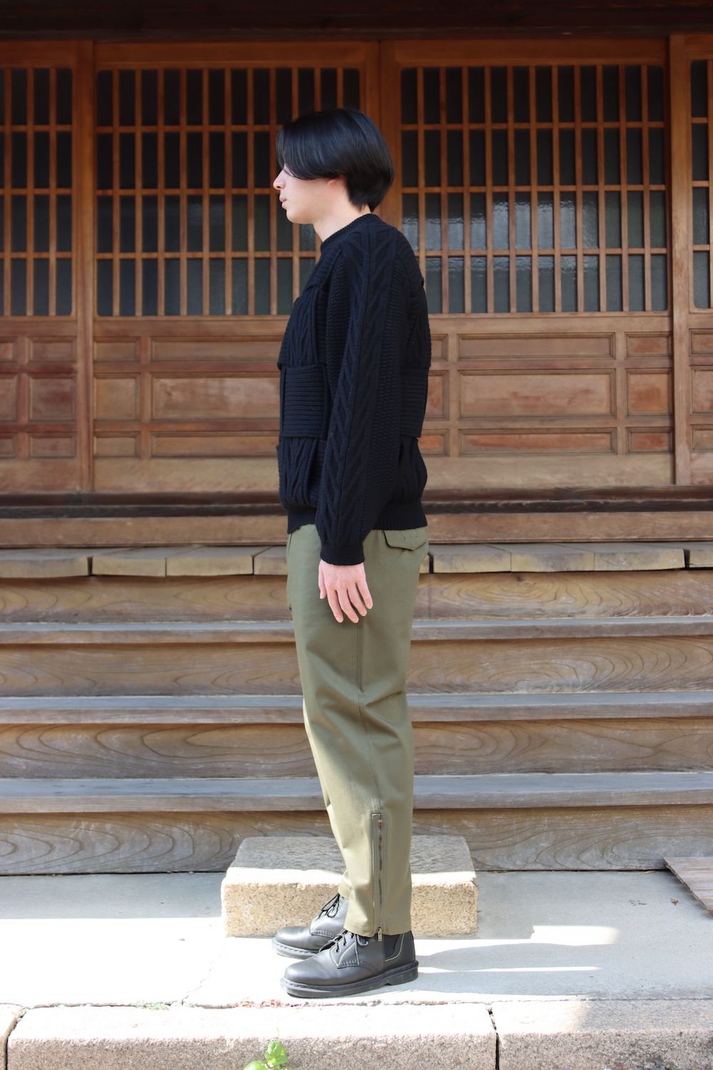 YOKE CROSSING CABLE CREW NECK KNIT(YK21AW0288S) style.2021.10.9
