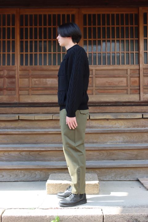 YOKE CROSSING CABLE CREW NECK KNIT(YK21AW0288S) style.2021.10.9