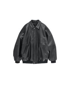 グラフペーパー Cow Leather Raglan Blouson(GU263-30320)BLACK☆8月29日(土)発売！