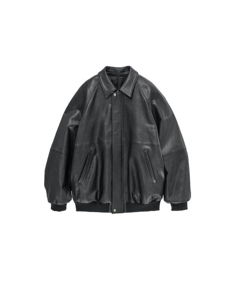 グラフペーパー Cow Leather Raglan Blouson(GU263-30320)BLACK☆8月29日(土)発売！