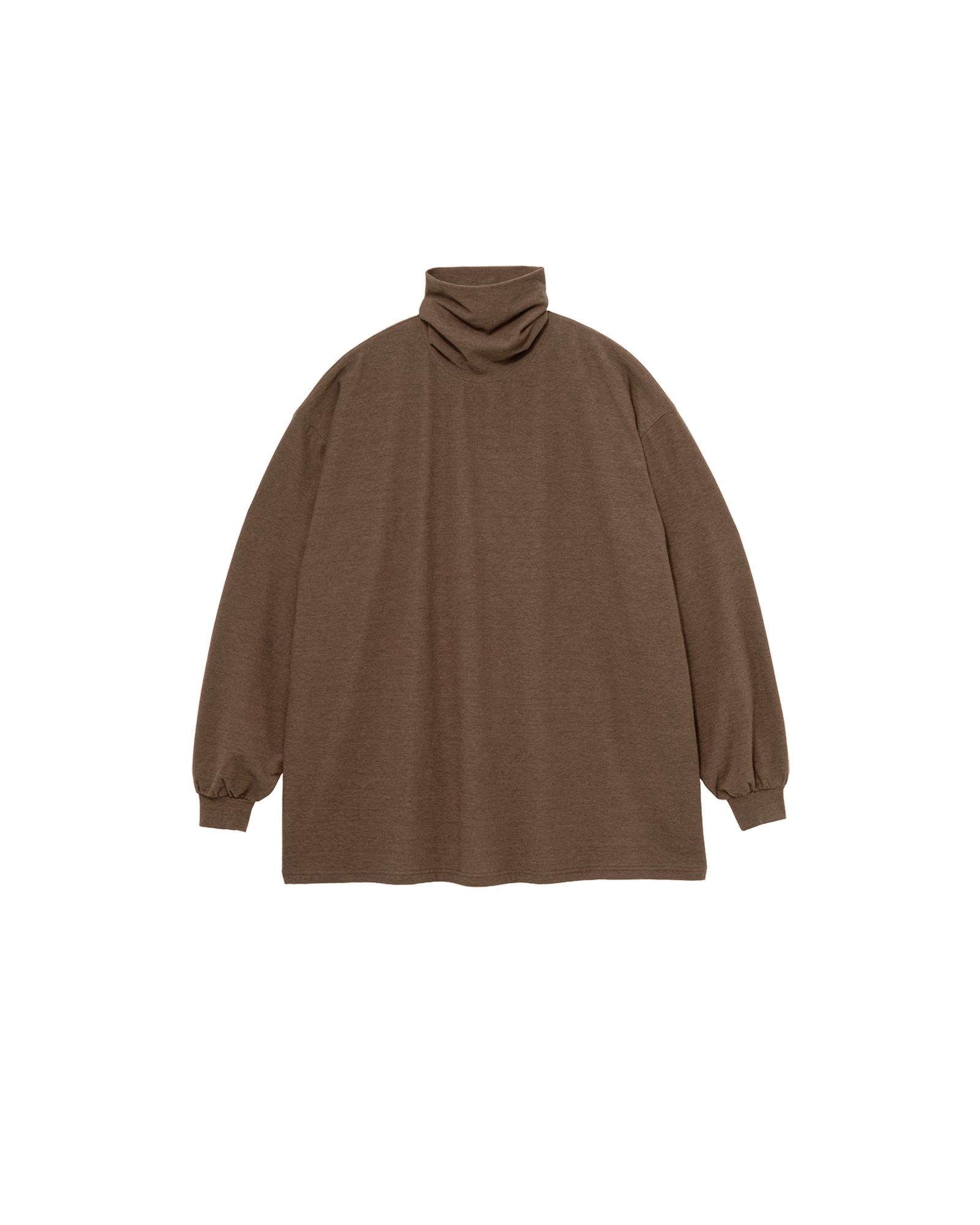 グラフペーパー Cotton Wool Ripple High Neck L/S Tee(GM263-70305)BROWN☆9月5日(土)発売！