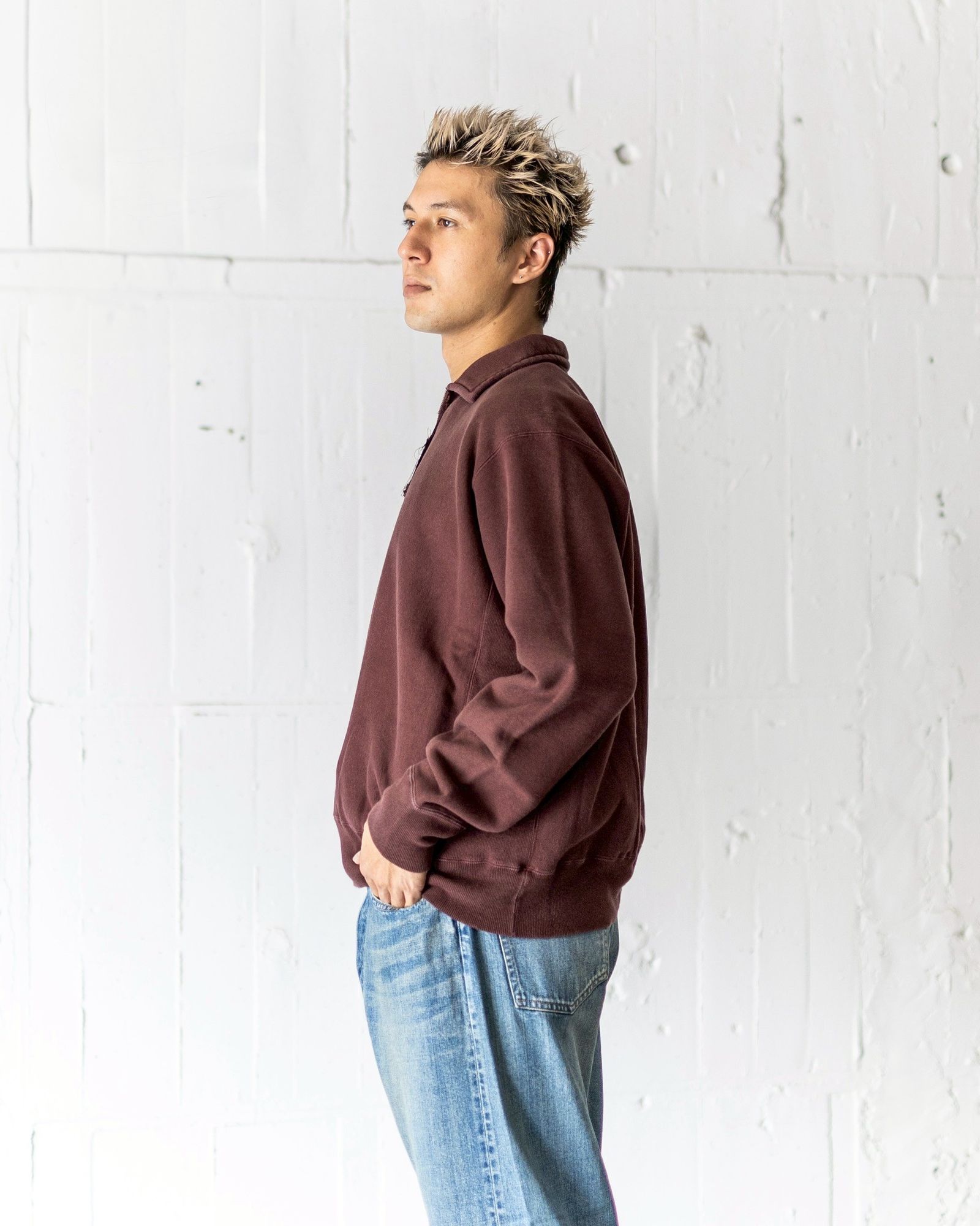 a.presse スウェット A.PRESSE - アプレッセ23SSハーフジップスウェット Vintage Half