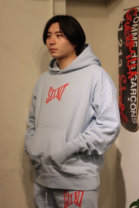 ©SAINT M×××××× 22SS HOODIE_LOGO"SAX BLUE"style.