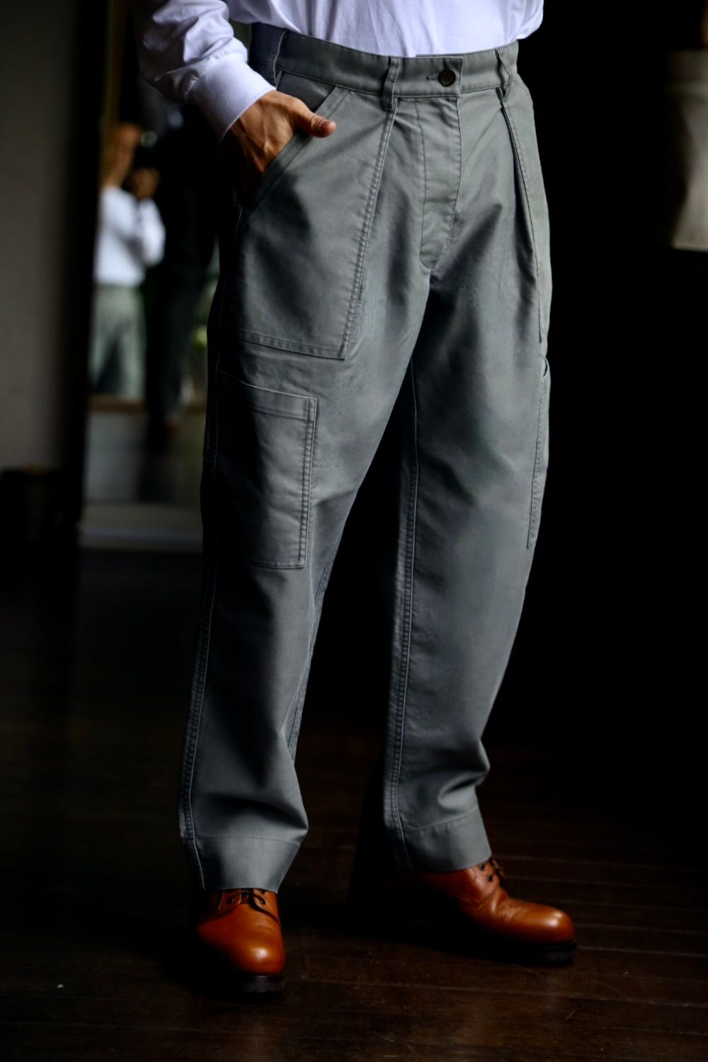 LASTMAN 24AW ラストマン大久保篤志 MOLESLIN MECHANIC PANTSスタイル