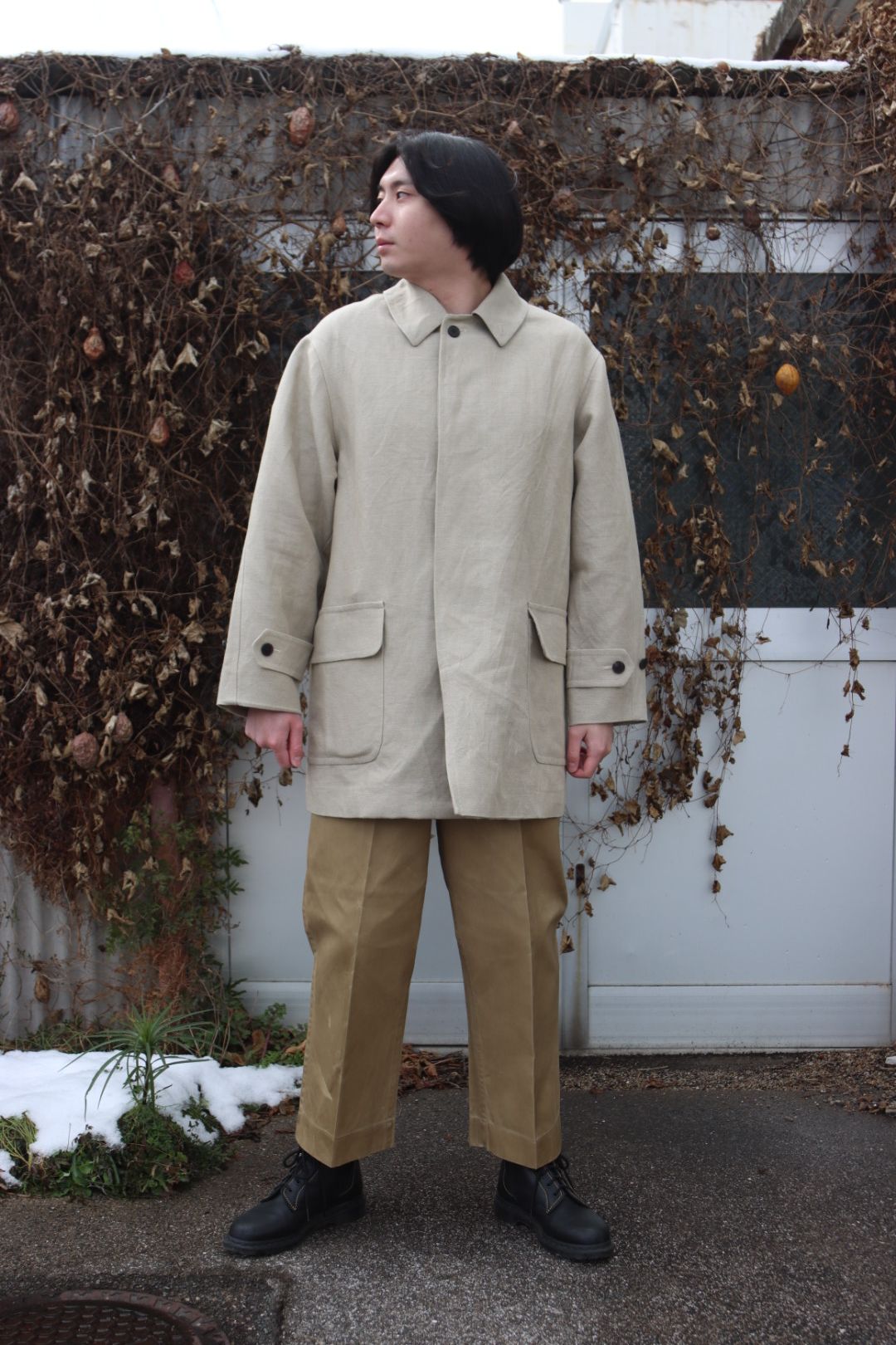 A.PRESSE ア プレッセ 23SS Linen Half Coat リネンハーフコート ベージュ 3