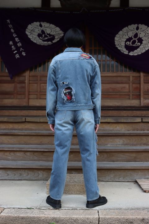 doublet RECYCLE DENIM MONSTER REPAIR JACKET(21AW11BL125) style.2021.9.20.