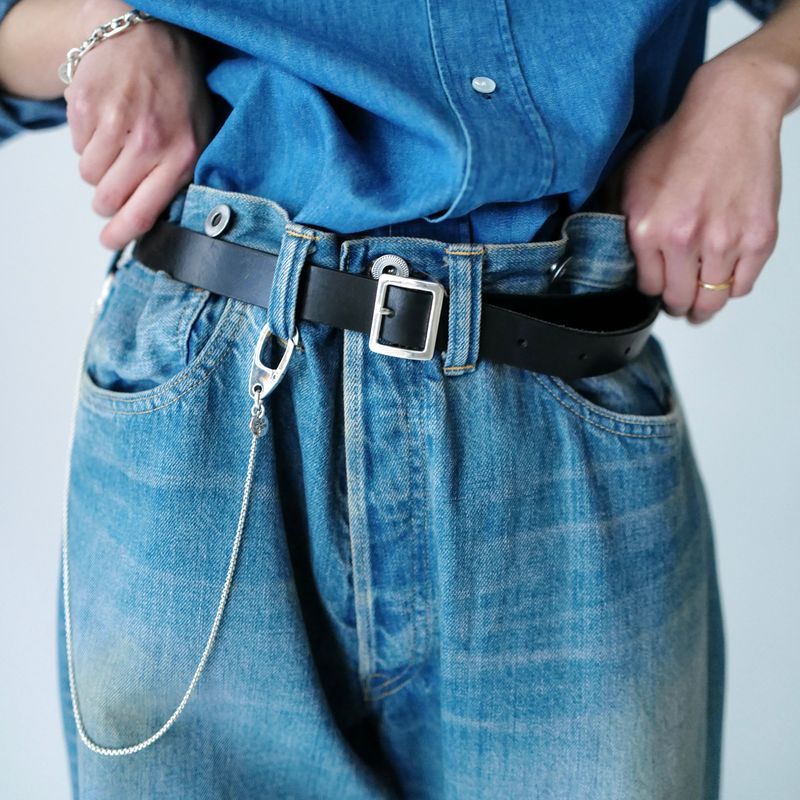 ショロジュエリーベルト Square Narrow Buckle Belt (XOBL003M/L)Black☆7月17日(木)発売！