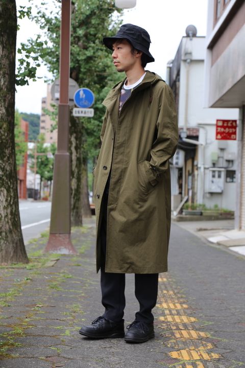 COMME des GARCONS HOMME 綿ナイロンウェザーフーデッドコート"KHAKI"Style.2020.9.7.