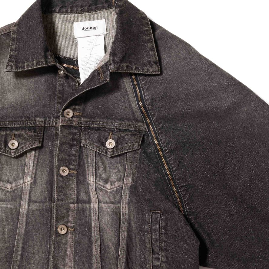 doublet ダブレット26SS FILLETED ZIP DENIM JACKET (26SS08BL241) BLACK ★1月17日(土)11:00発売！