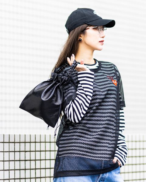 PLAY COMME des GARCONS  REDエンブレムメッシュTシャツ style.2025.12.15