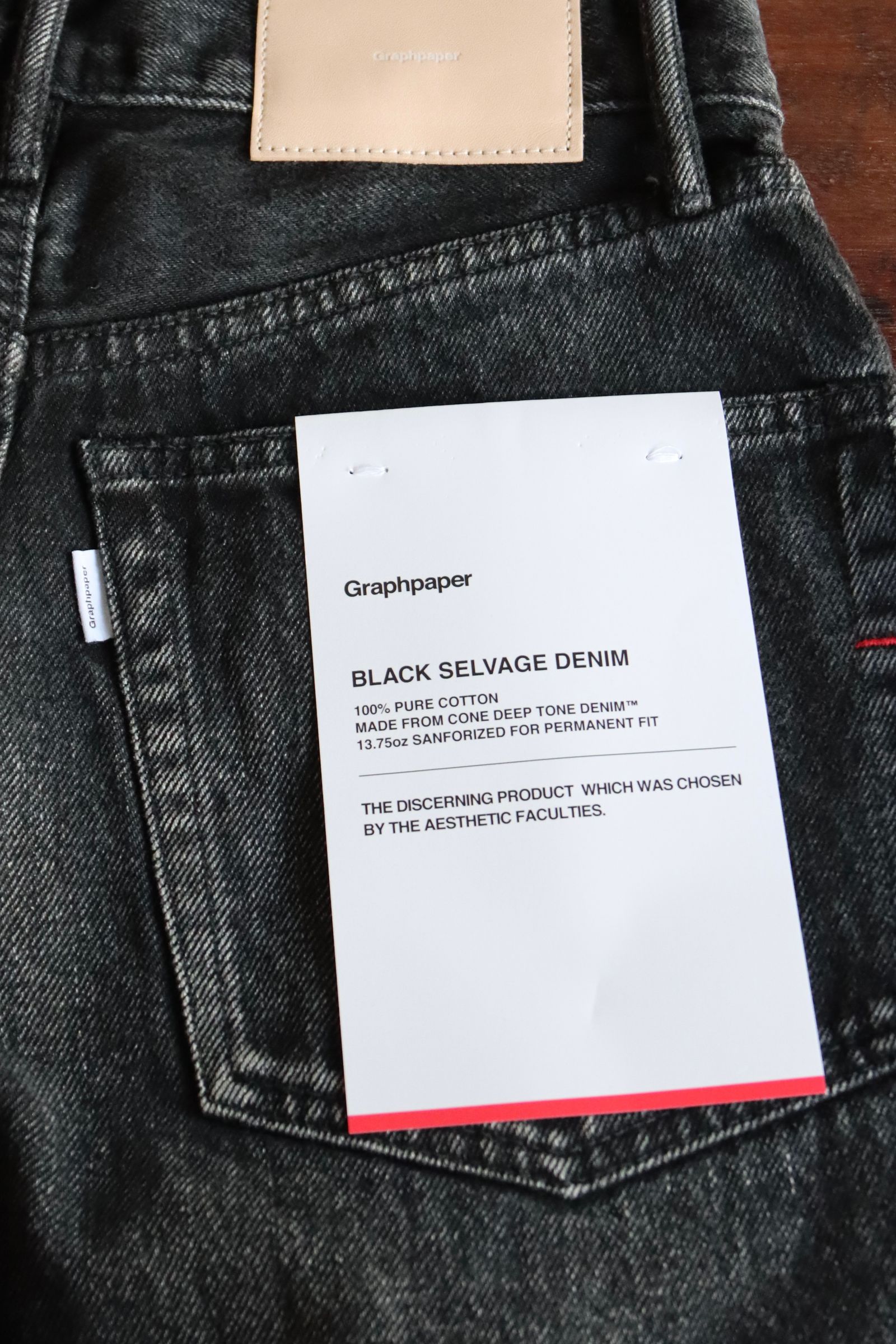 Graphpaper 25AW Women's Selvage Denim Two Tuck Wide Pants(GL253-40062DB)BLACK_DARK FADE