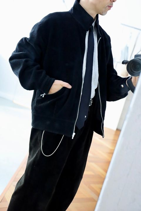 A.PRESSE Wool Corduroy Bomber Jacketスタイル