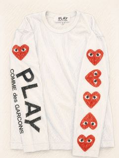 PLAYプレイコムデギャルソン スリーブロゴプリントTシャツ☆新作発売！