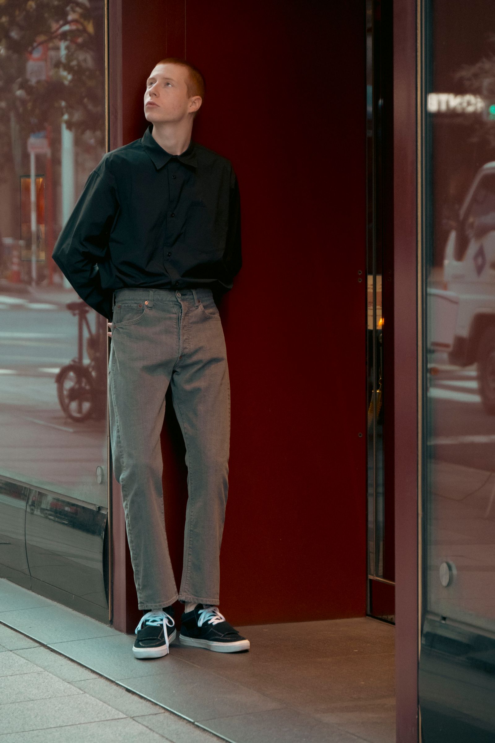 ファウンダ 25SS BLACK DENIM PANTS(015FD251009)FADE