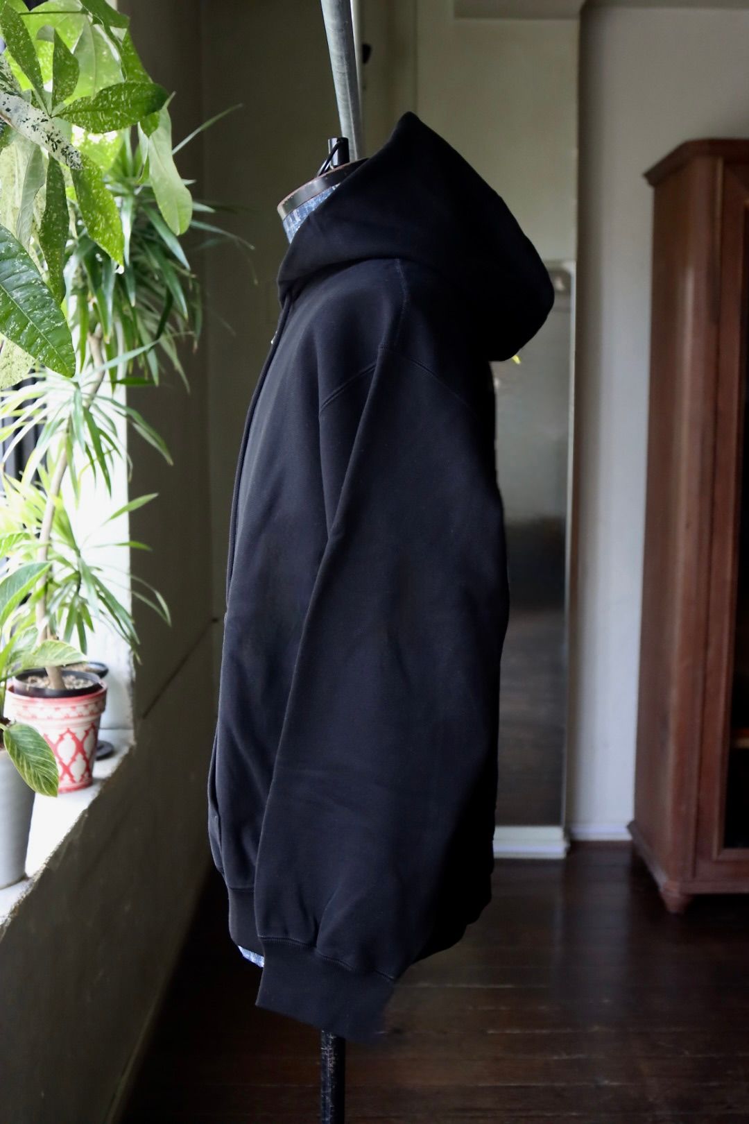 ブラームス 25FW ジップアップスウェットフーディワイドSoft&Hard Sweat Hoodie Zip Wide(bROOTS24F28F25)Black☆新作発売！