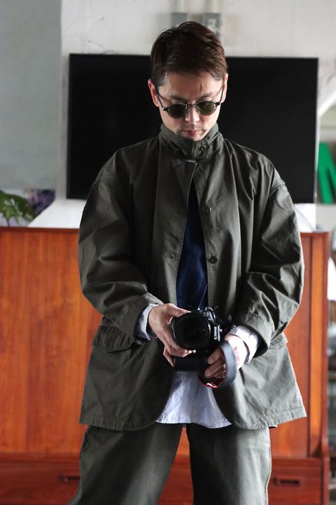 FreshService OVERDYED LEFT TWILL ENGINEER JACKET"DARK OLIVE"style.