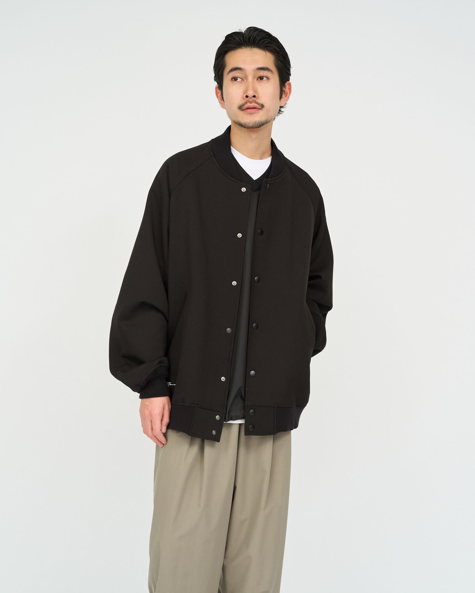 フレッシュサービス 26AW  DOWN FABRIC VARSITY JACKET(FSC263-30050)BLACK☆10月24日(土)新作発売！
