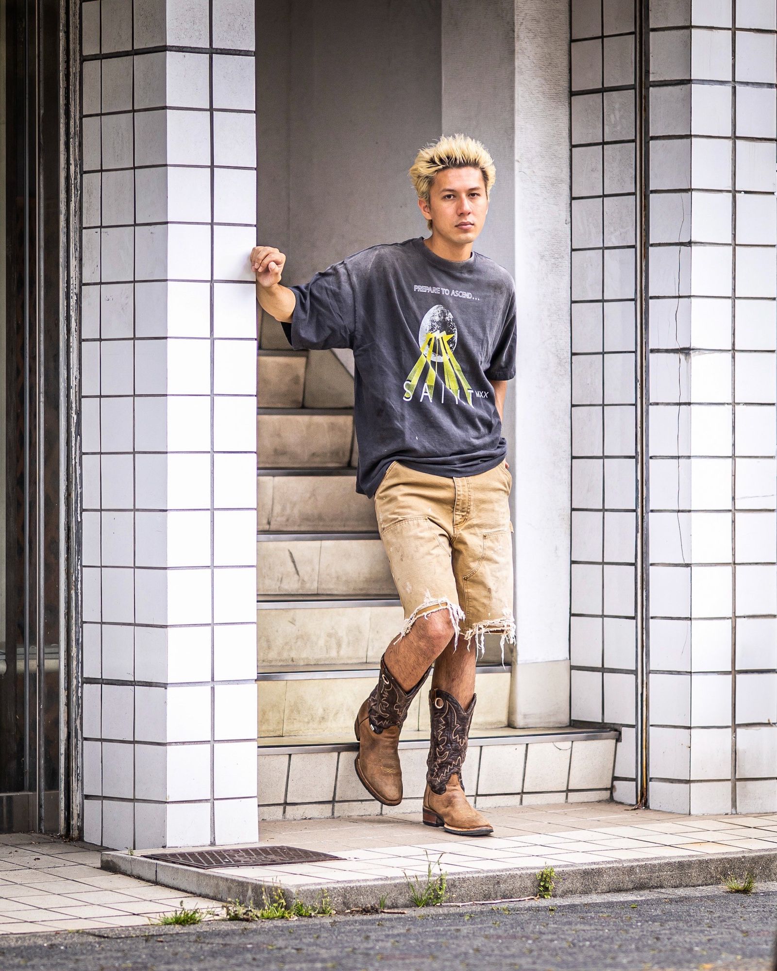 セントマイケル Tシャツ EGG SS TEE(SM-HR8-0000-007)BLACK