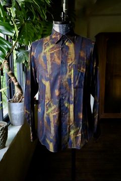 ヨーク24FW PATTERNED REGULAR COLLAR SHIRT(YK24FW0797SH)NAVY