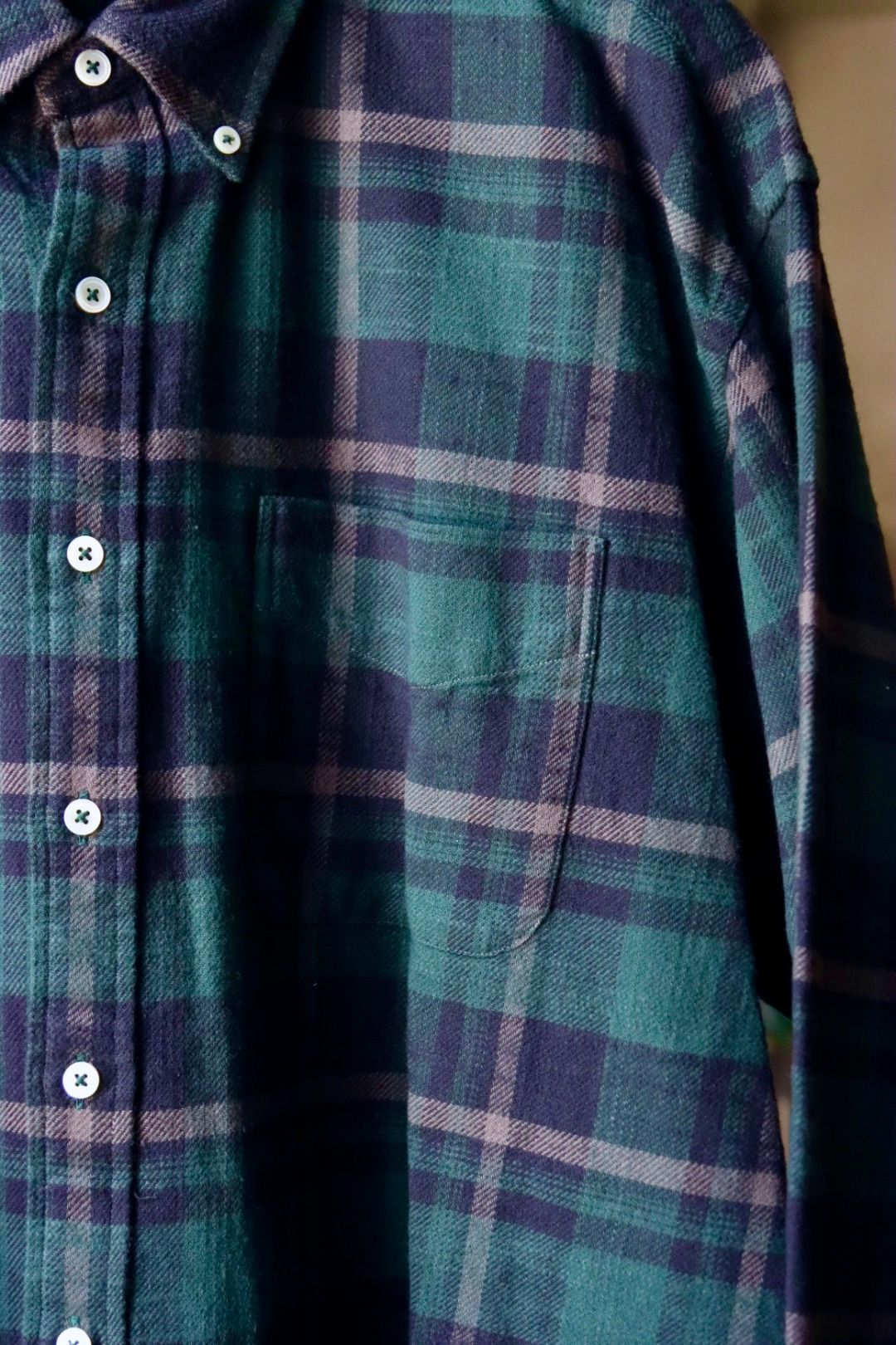 セダンオールパーパスFW23 Twill Plaid Big BD Shirt (SD23F-SH03)Green Plaid
