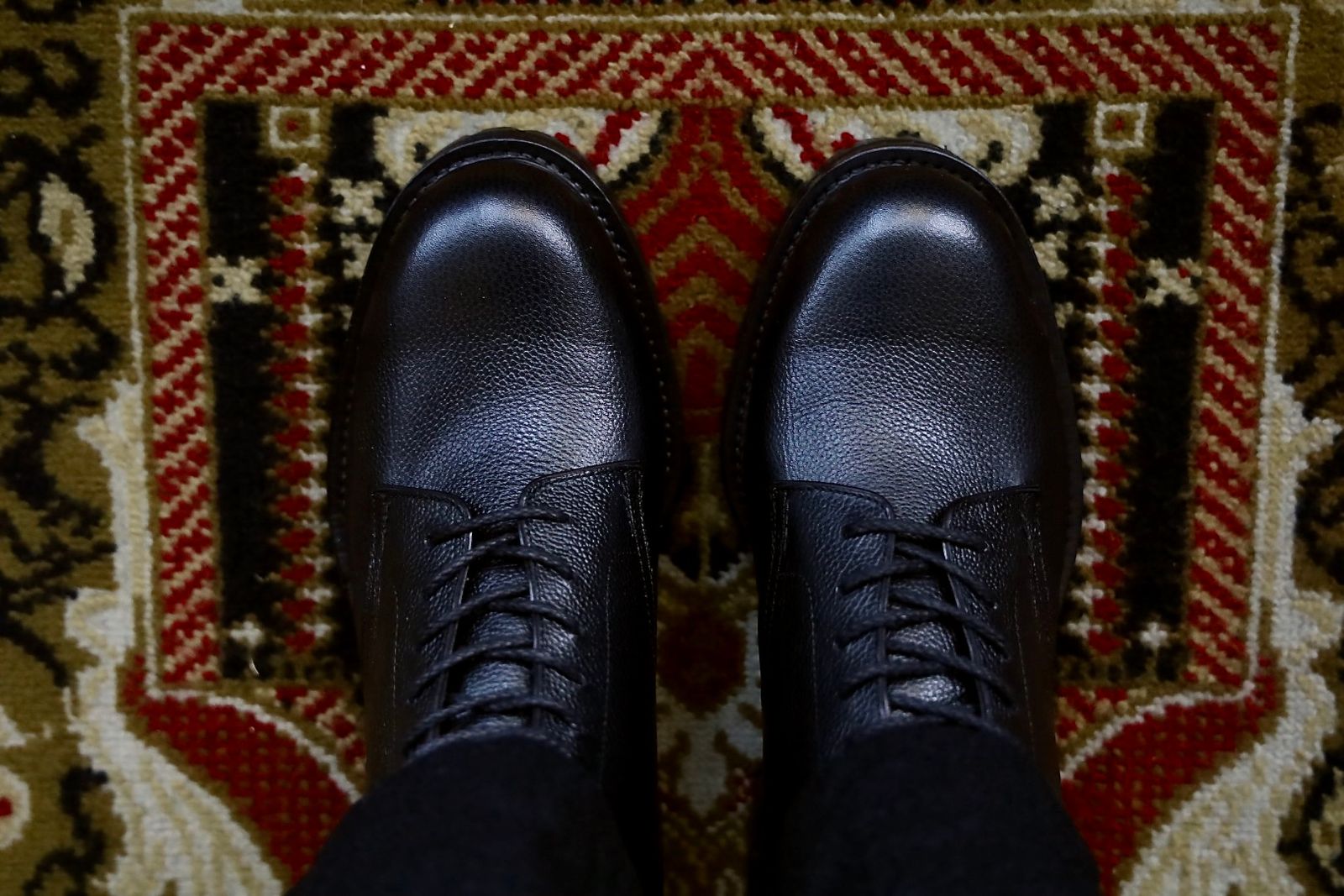 FOOTWORKSフットワークス  レースアップブーツ Lace-up shoes in grain leather(F03-0002_M)BLACK☆新作発売！