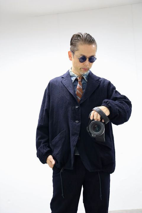 COMME des GARCONS HOMME ウールサージ製品縮絨3Bジャケットセットアップ"NAVY"スタイル2025.10.5.