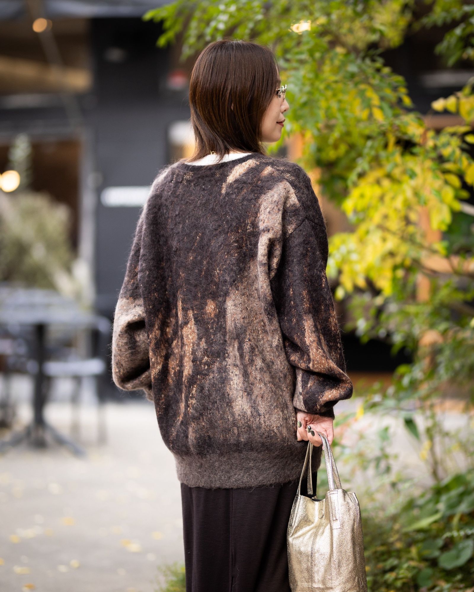 YOKE Abstract Jaquard Mohair Cardigan style 2025.11.29