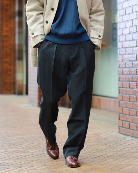 A.PRESSE アプレッセ23SS Wide Tapered Trousersウインドペンスタイル