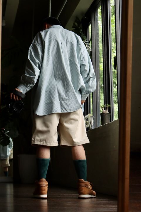 FreshService DRY OXFORD CORPORATE L/S B.D. SHIRT"GREEN STRIPE"スタイル