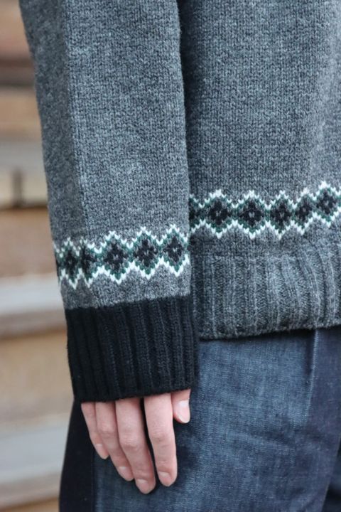JUNYA WATANABE COMME des GARCONS MAN ウールジャガードニット求心柄"TOP GRAY"style