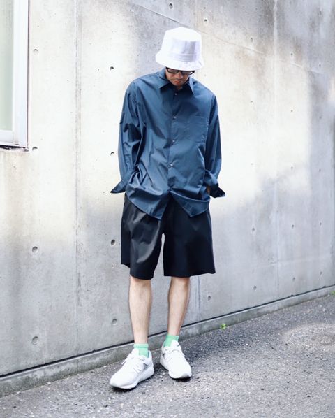 Graphpaper グラフペーパー Broad L/S Oversized Regular Collar Shirtスタイル