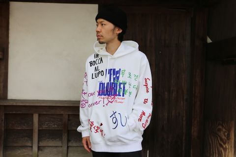 doublet MESSAGE EMBROIDERY HOODIE"WHITE"Style.2020.9.15.