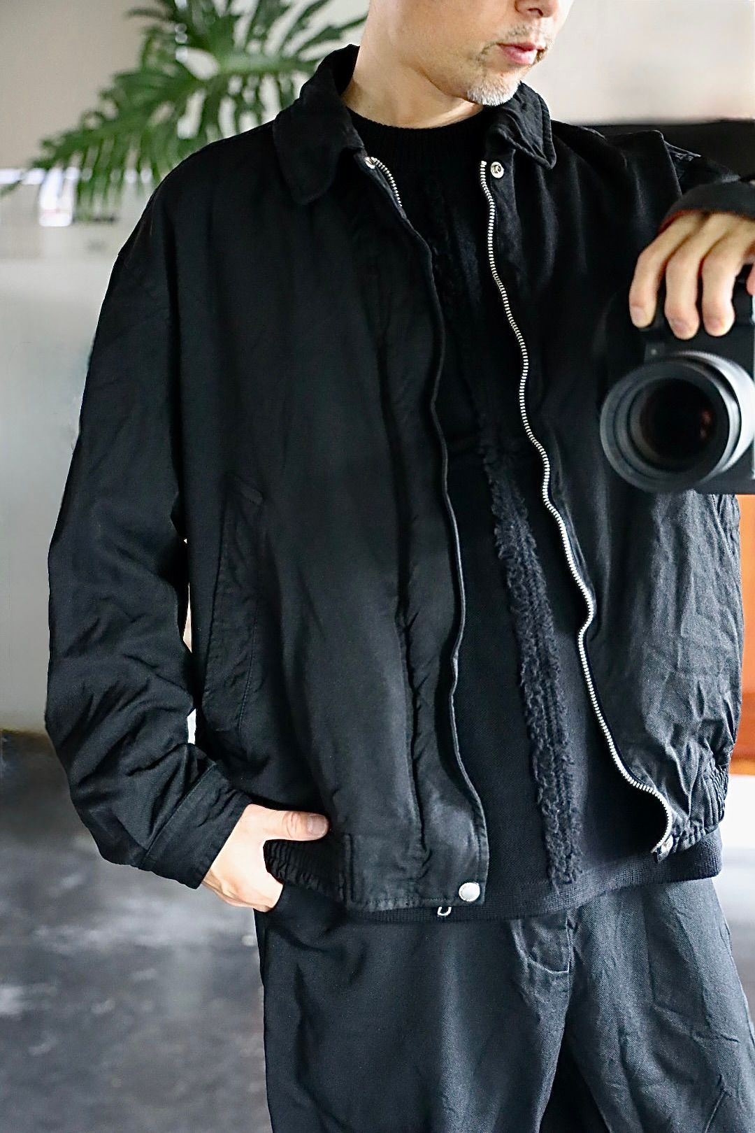 COMME des GARCONS HOMME エステルサージ製品染めブルゾンスタイル.2025.9.5.