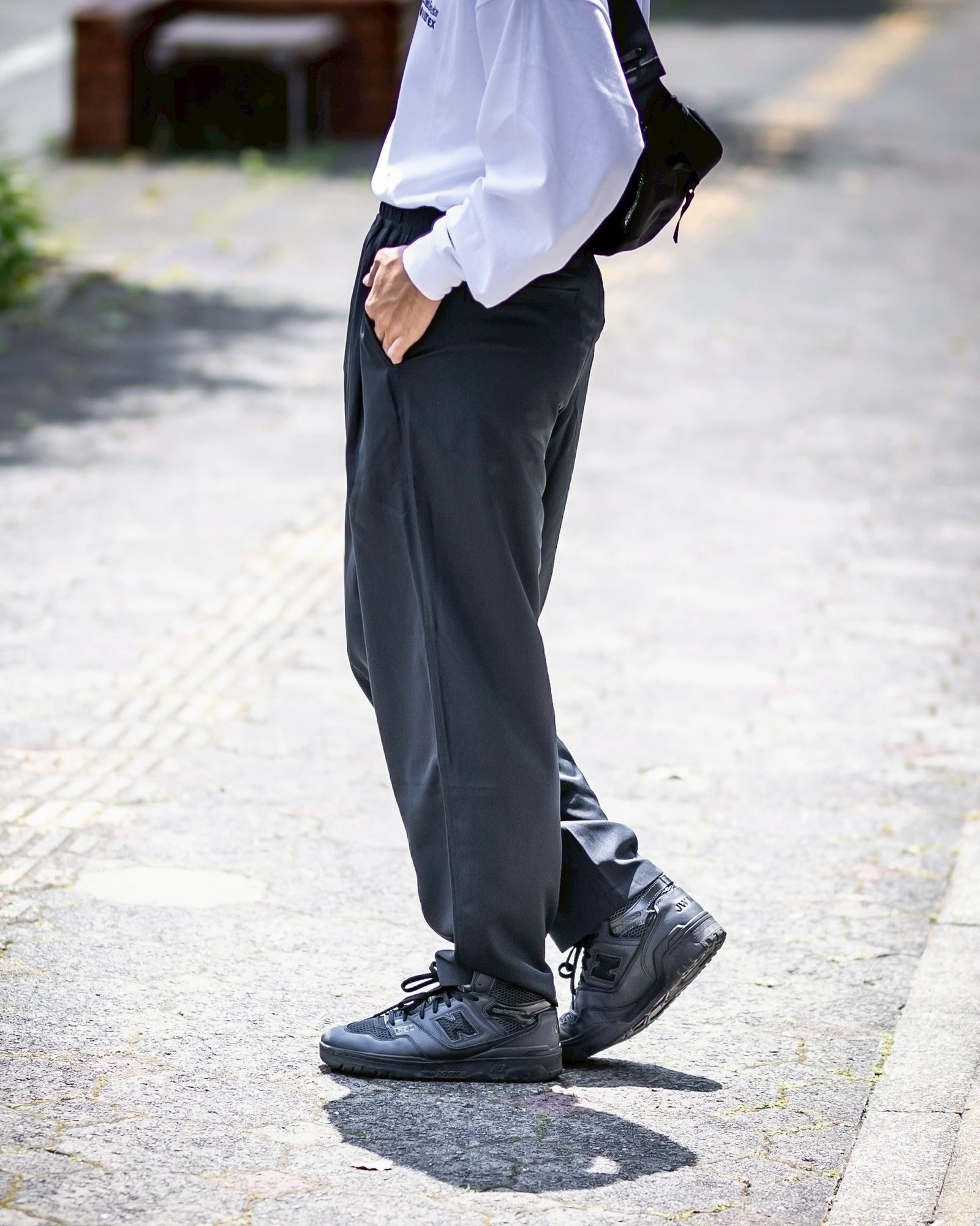 フレッシュサービス COOLFIBER TWO TUCK EASY PANTS (FSC252-40026)BLACK