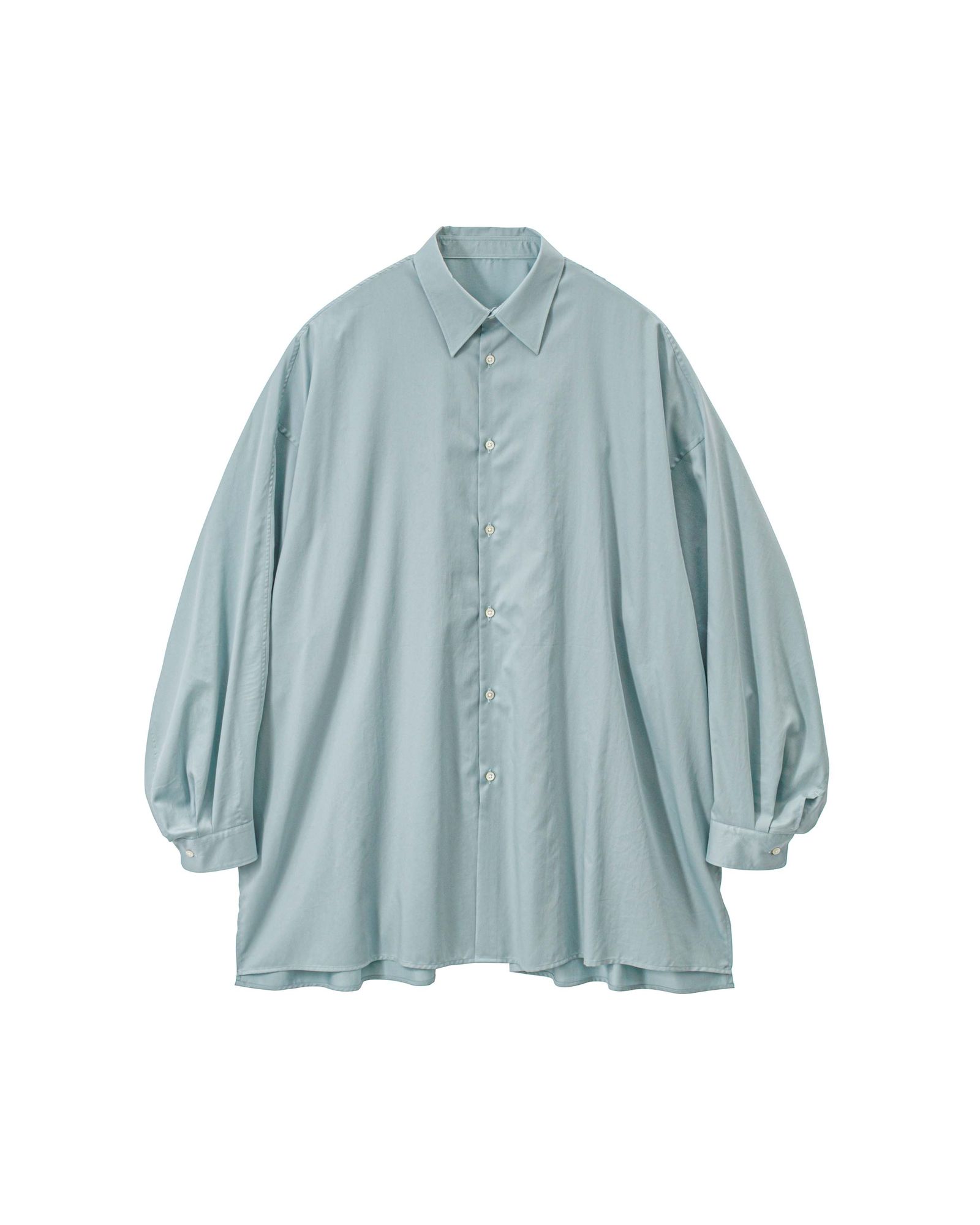 グラフペーパー Women's 26SS  Silicon Poplin Deep Slit Regular Collar Shirt(GL261-50183)SMOKE BLUE☆2月28日(土)発売！