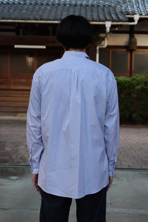 YOKE THOMAS MASON STRIPED PIPING SHIRT"WHITE"style.