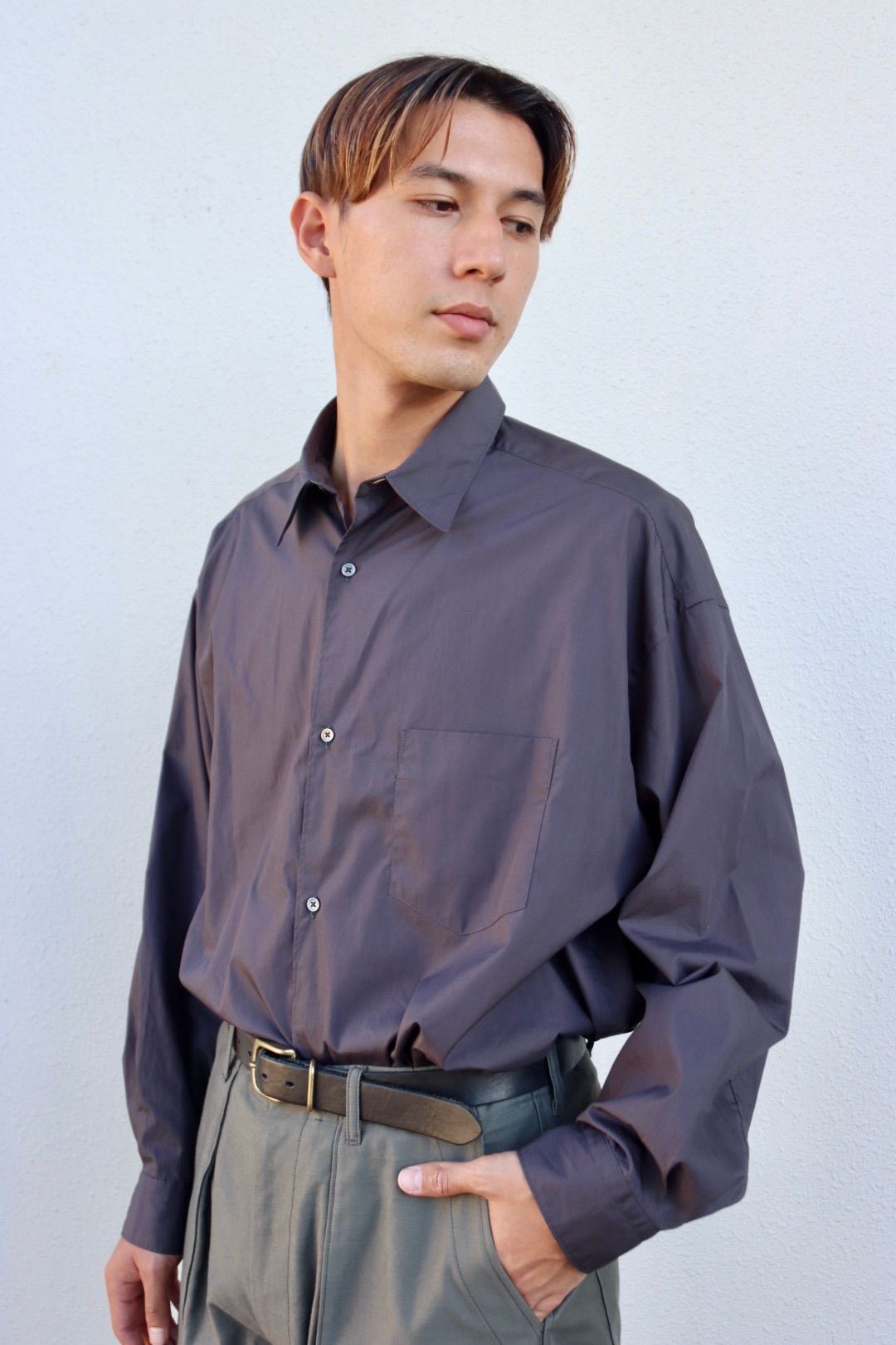blurhmsROOTSTOCK 23FW Cotton Back Satin Baker Pantsスタイル