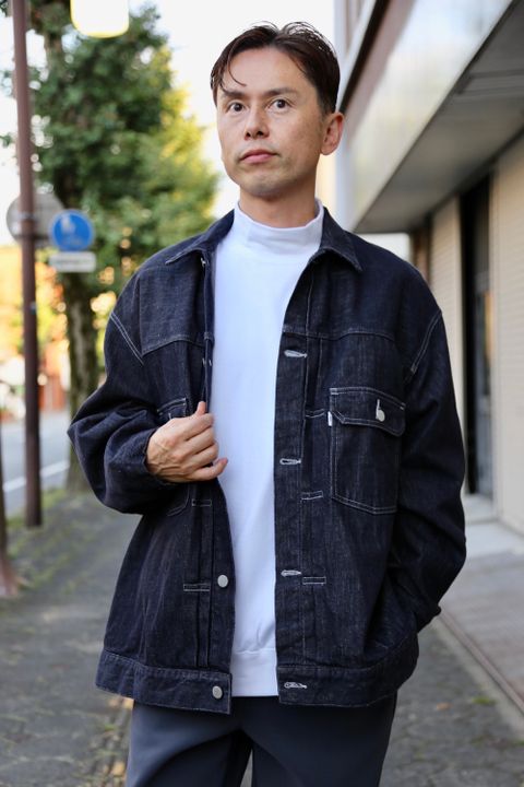 Graphpaper Heavy Weight Mock Neck Hem Rib Tee"WHITE"スタイル.2020.8.29.