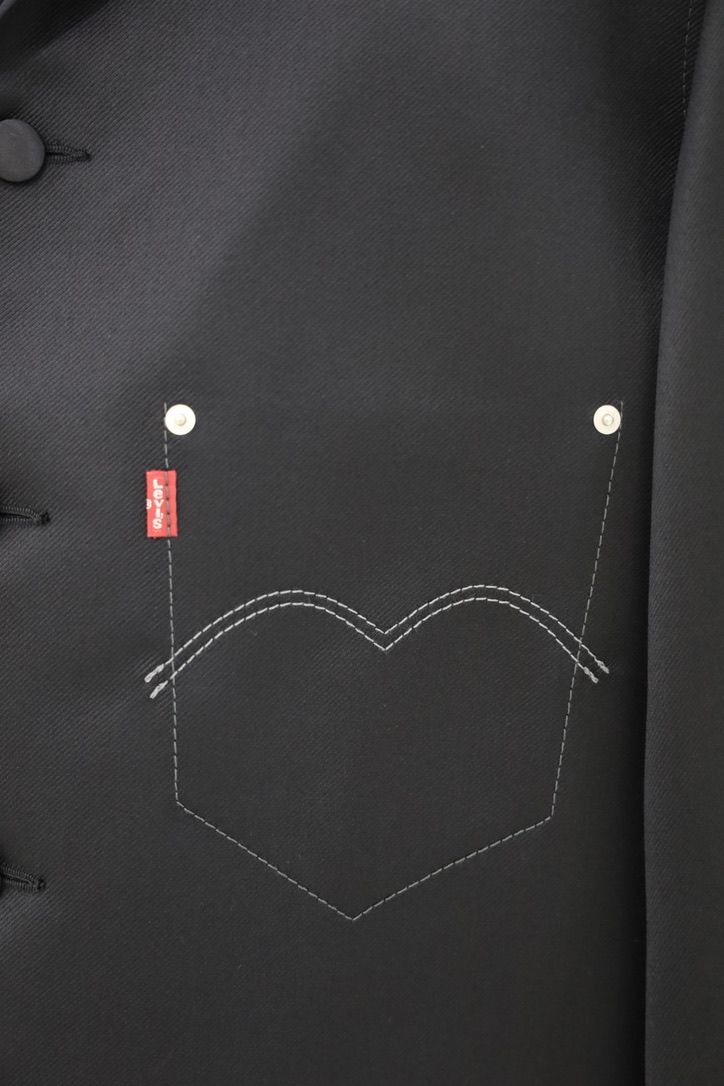 ジュンヤワタナベマン 26FW Levi's Wネーム ウールサージ×キュプラシルクジャケット(WR-J201-051)BLACK☆8月7日(金)発売！