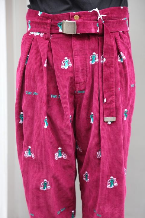 VETNAM EMBROIDERY COURDUROY JACKET & VETNAM EMBROIDERY WIDE TAPERED TROUSERSセットアップスタイル.2020.9.12.