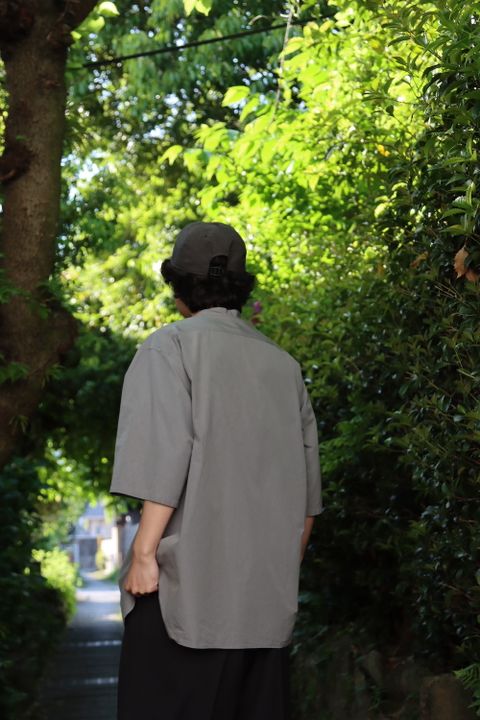 Ets.Materiaux Band Collar Short Sleeve Shirt style. 2022.05.11.