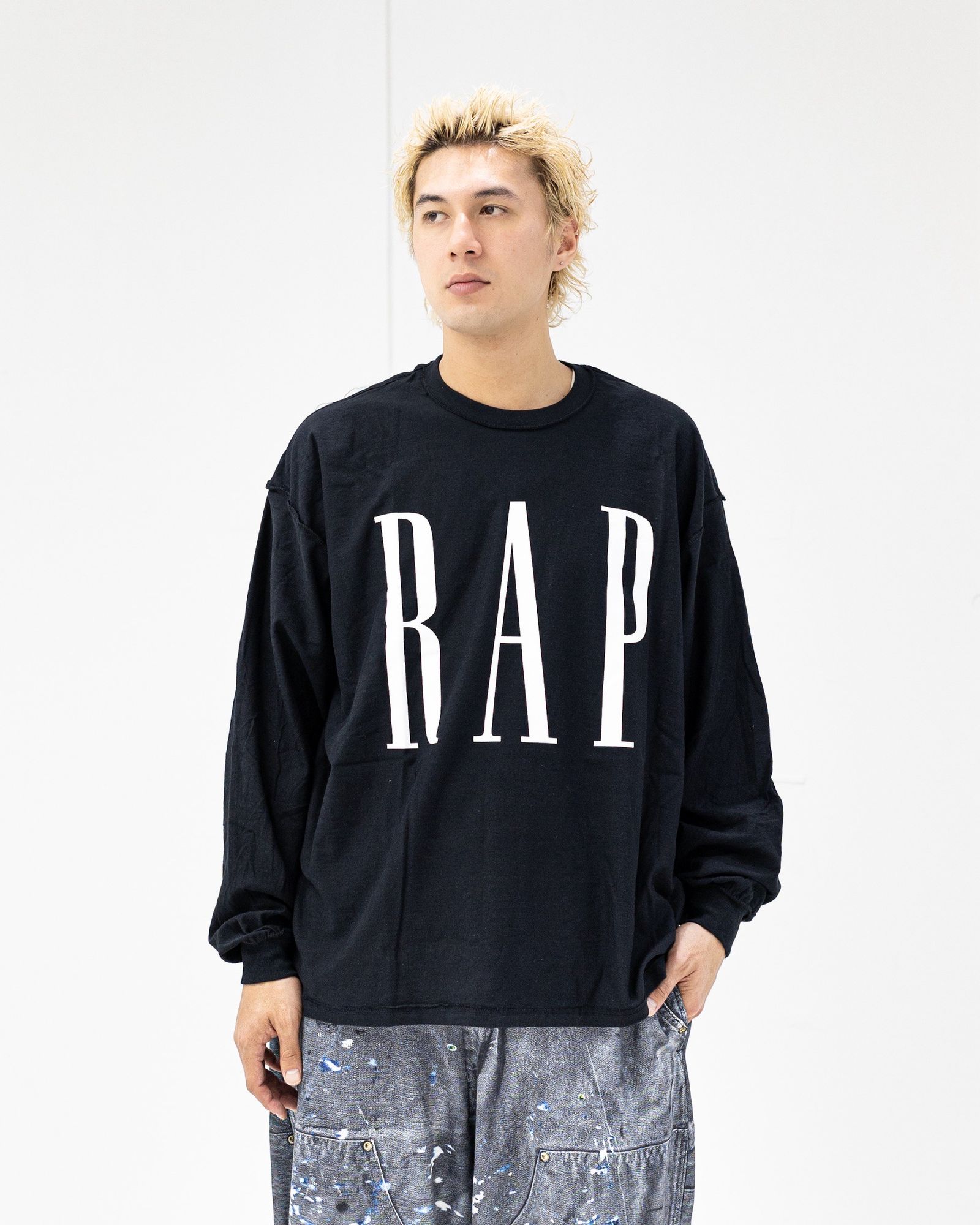 イズネスミュージック 26SS RAP LONG SLEEVE T-SHIRTS(ISNESS MUSIC×DJ SHOTA)(IMP7_16_RAPL/ST01)BLACK☆新作発売！