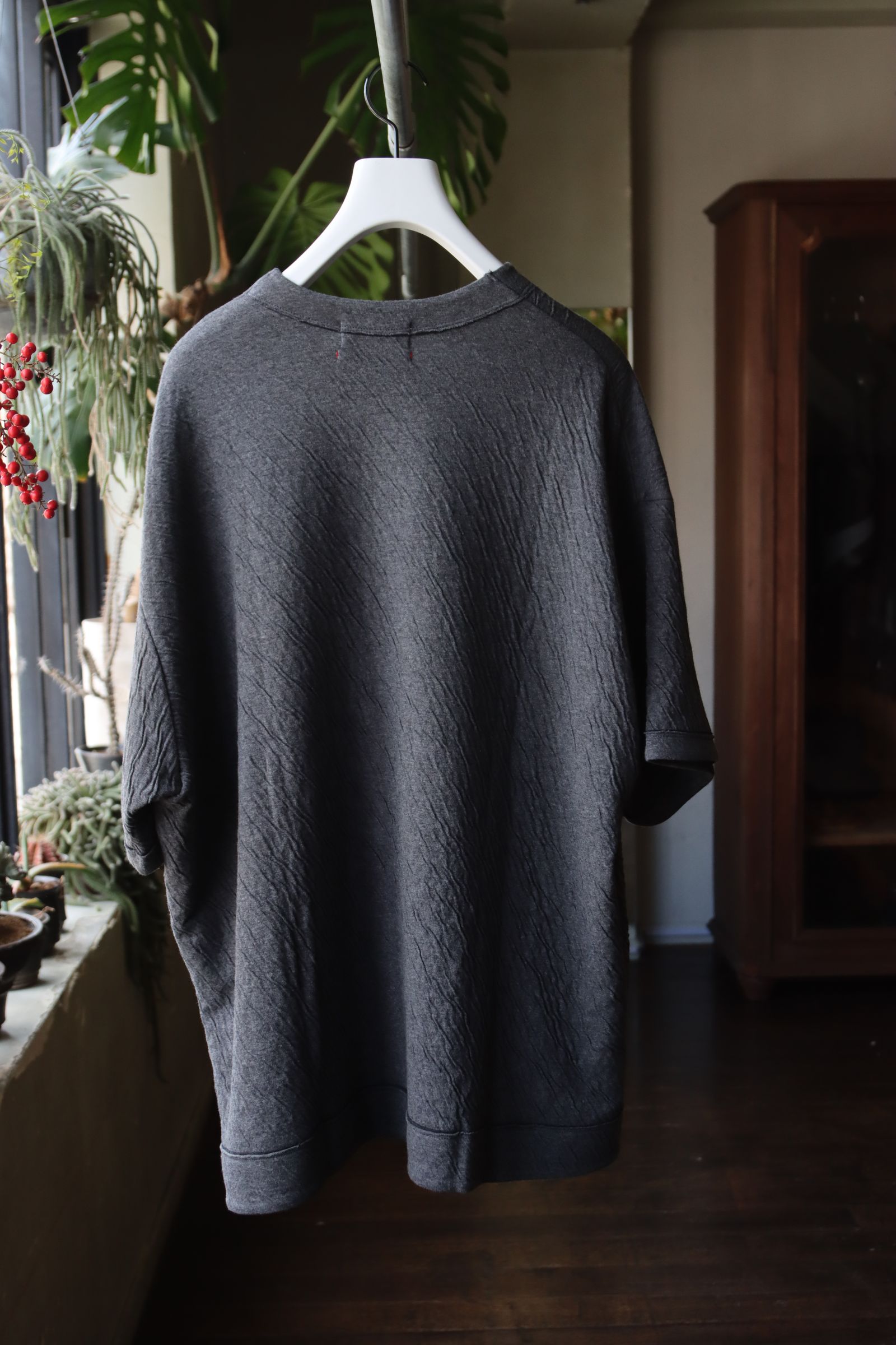 グラフペーパー24SS Double Face Jersey S/S Crew Neck(GM241-70093)GRAY