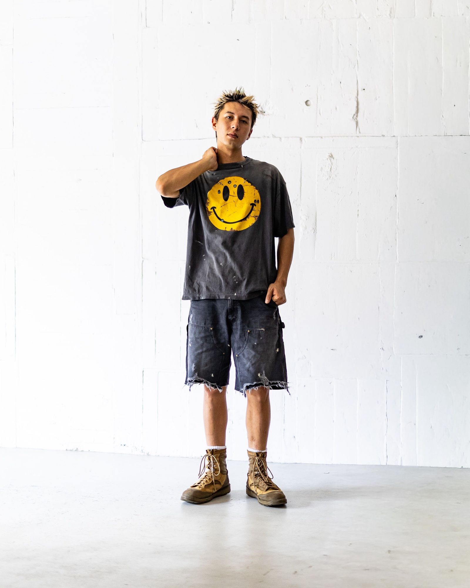 セントマイケル TシャツSMILE KLF_SS TEE(SM-HR1-0000-C01)BLACK