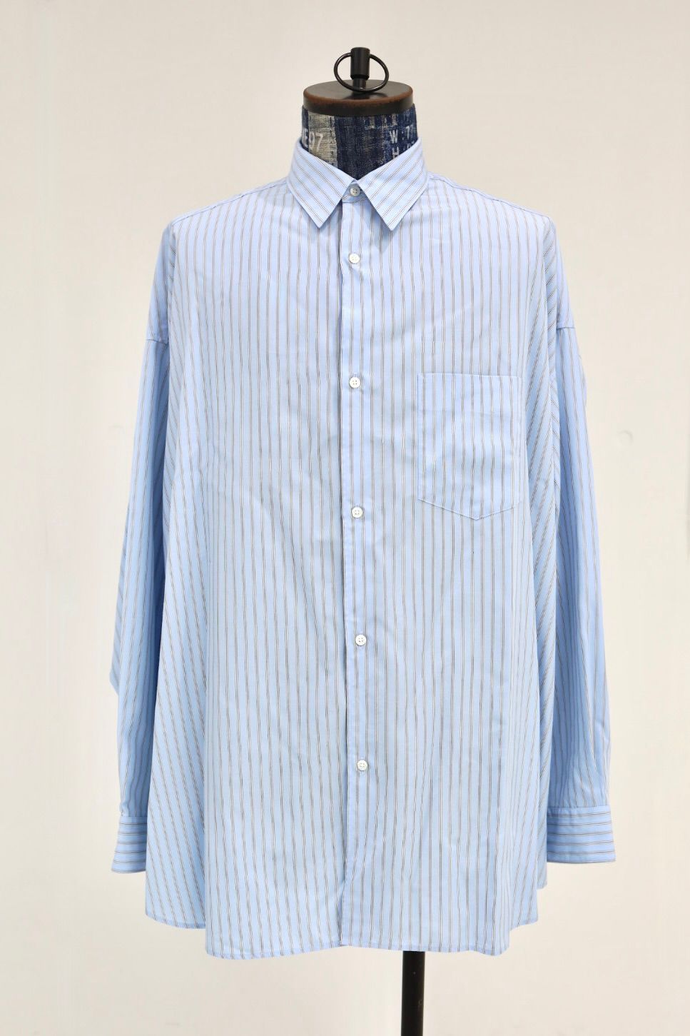 グラフペーパー SIDOGRAS L/S Oversized Regular Collar Shirt(GM262-50027)SAX STRIPE☆6月6日(土)発売！